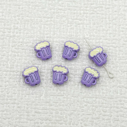Beer Cup Metal Beads 11mm Hand Painted Enamel Alloy 10pcs 13