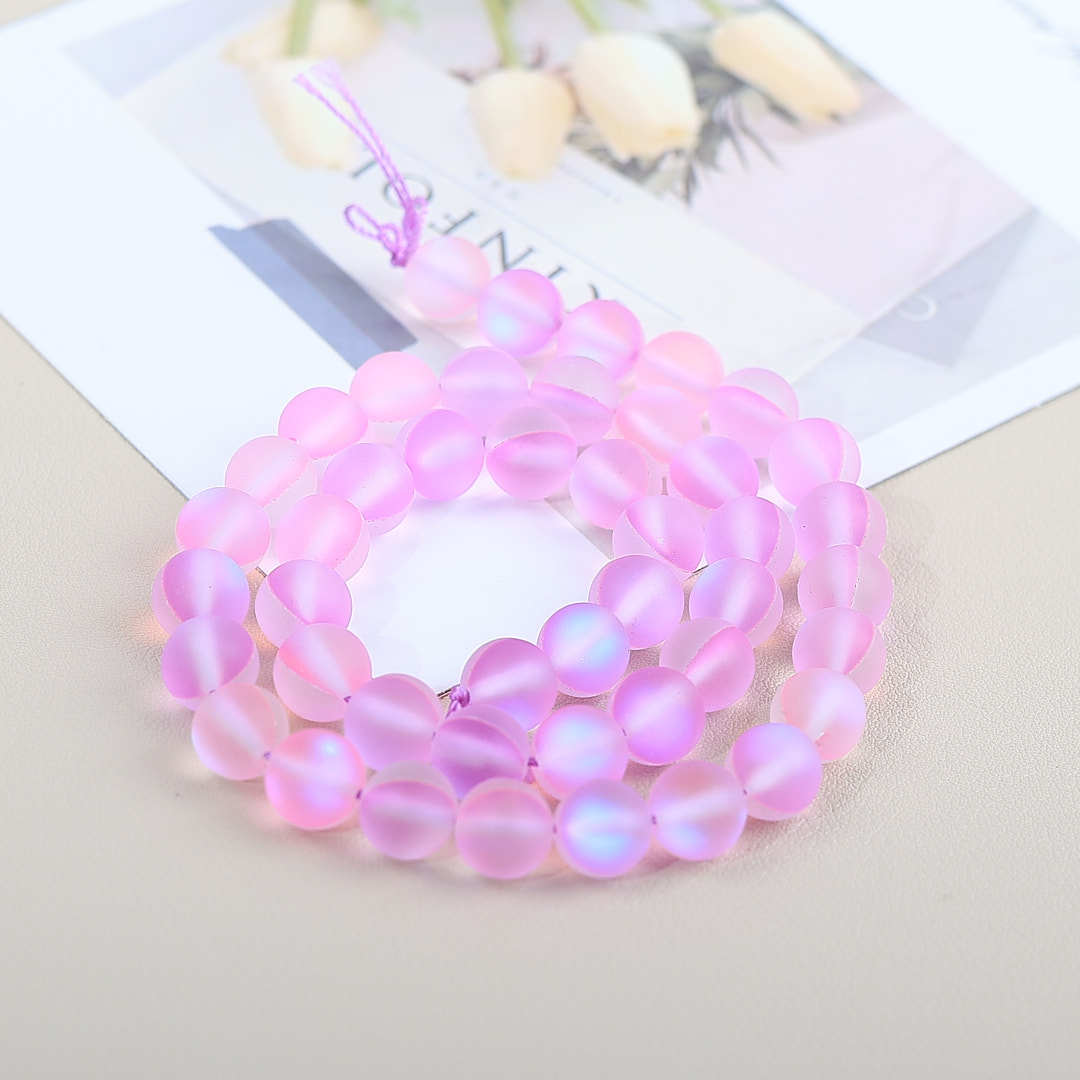 Mermaid Round Glass Beads 6mm Matte Pastel Jewel Tones 40pcs 46