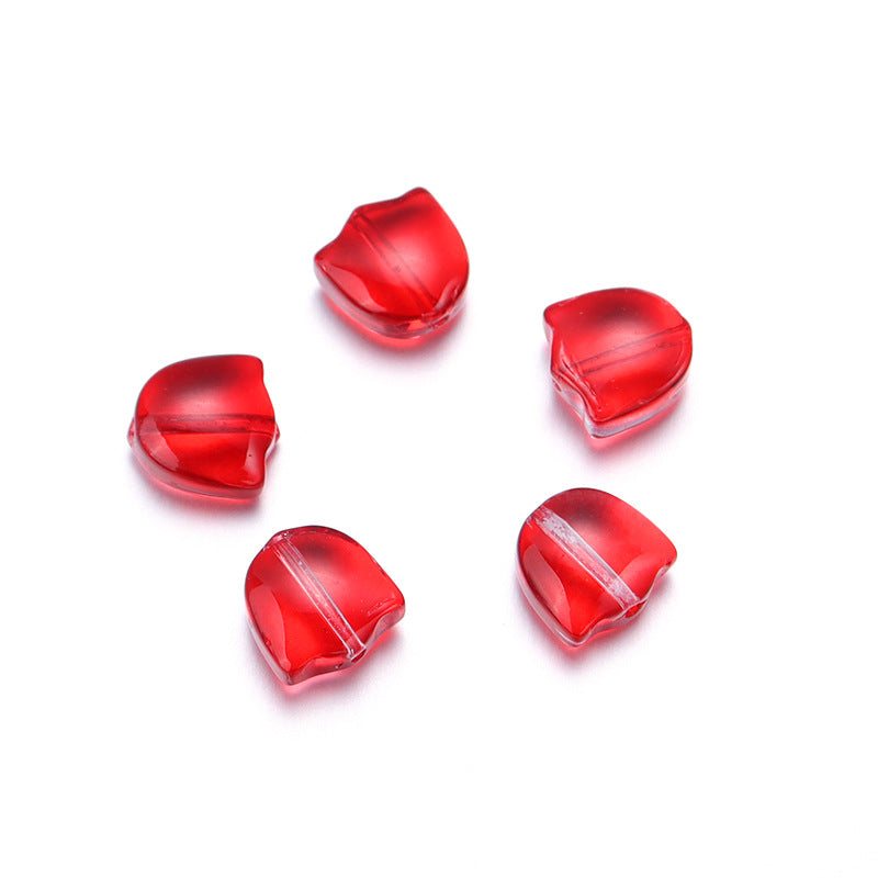 Czech Glass Beads Tulip Petals And Leaves Vintage Frosted 9mm 200pcs 8