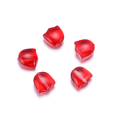 Czech Glass Beads Tulip Petals And Leaves Vintage Frosted 9mm 200pcs 8