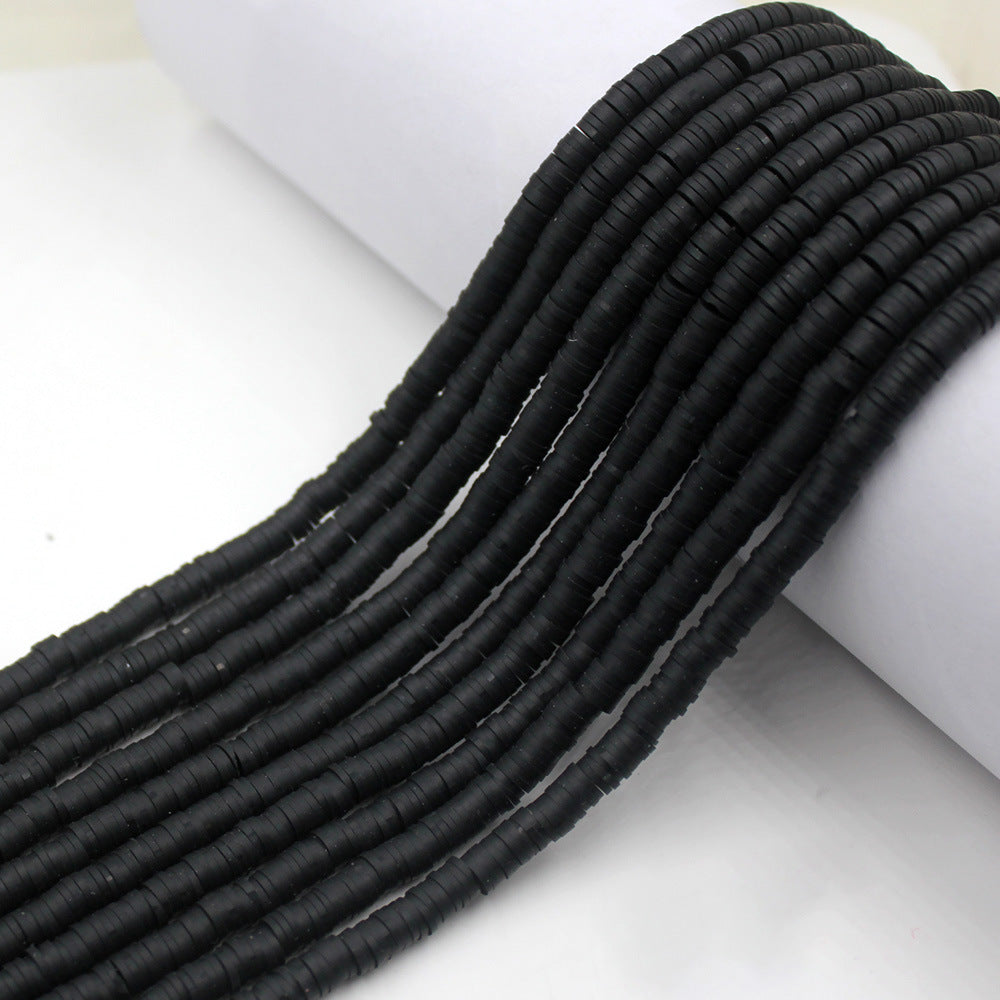 Flat Clay Beads 6mm Solid Color Polymer Spacer Discs 10strands 3