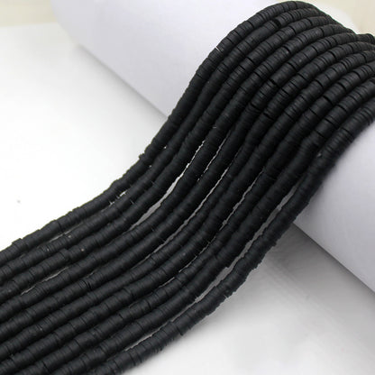 Flat Clay Beads 6mm Solid Color Polymer Spacer Discs 10strands 3
