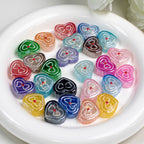Bow Pattern Heart Resin Beads 20mm Colorful Mixed 10pcs 3
