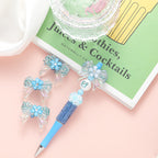Sakura Bow Acrylic Beads Rhinestone Translucent 10pcs 3