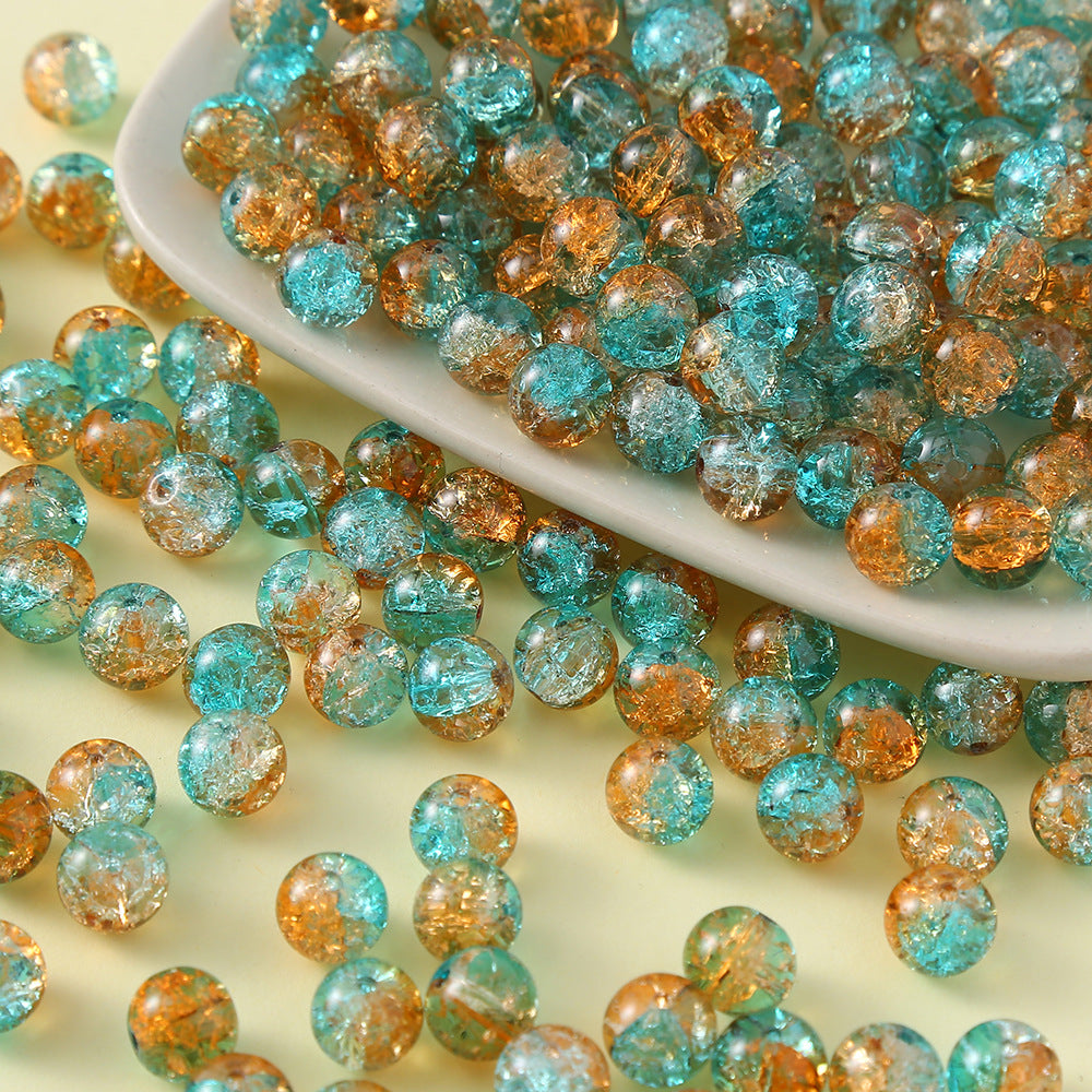Crackle Round Glass Beads 10mm Vibrant Colors Sparkling Texture 100pcs 4