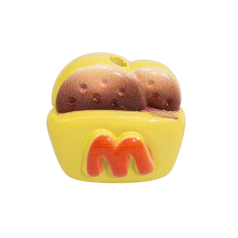 Painted Mcdon Fries Acrylic Beads 22mm Colorful 10pcs 12