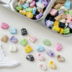 Kitten and Teddy Bear Metal Beads 14mm Hand Painted Alloy 10pcs