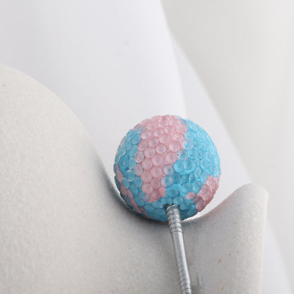 Rhinestone Round Clay Beads 16mm Golf Pattern Bubblegum 10pcs 8