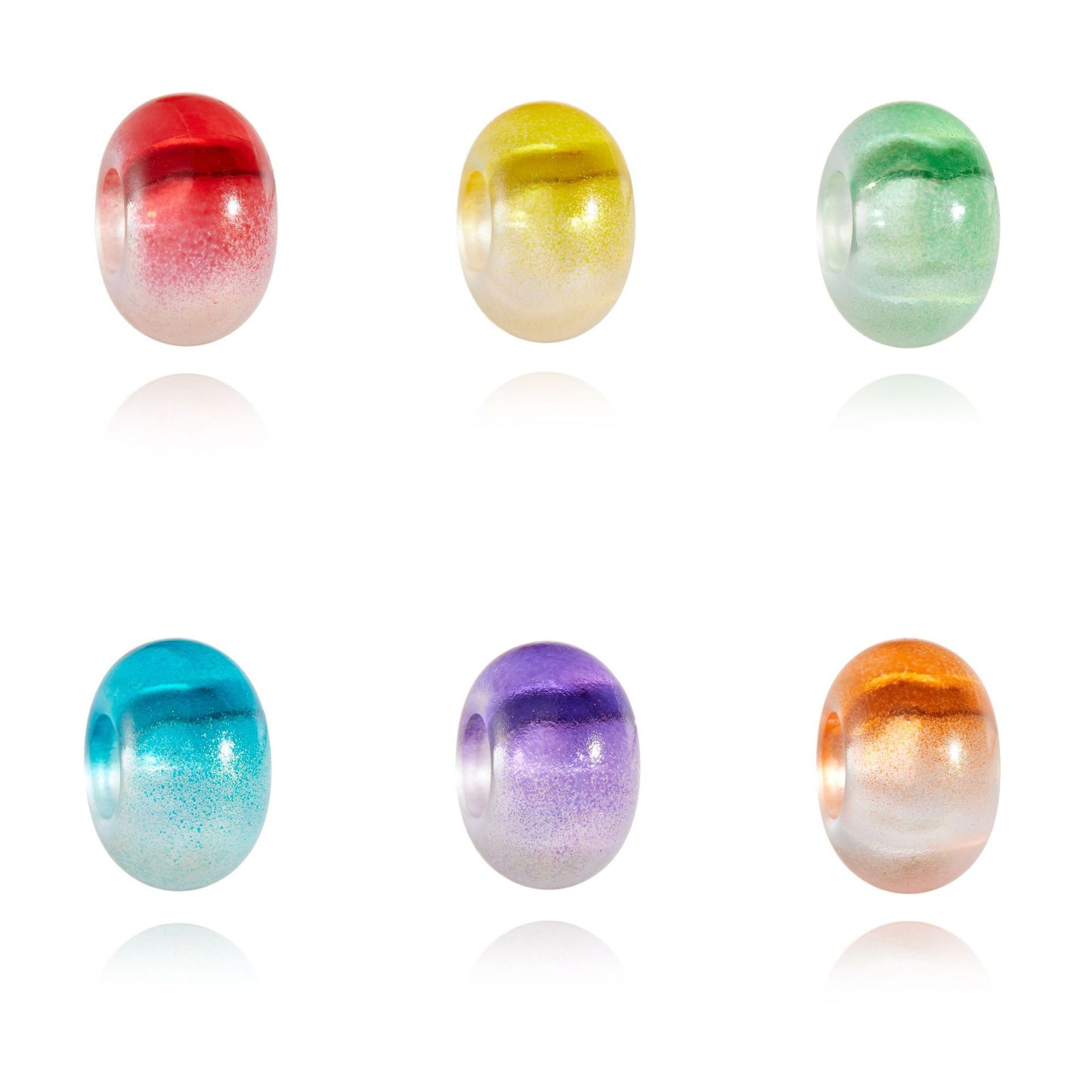 Acrylic Spacer Beads 9*14mm Gradient Color Crackle 100pcs