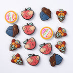 Silicone Focal Beads Retro Style Denim Masked Cowboy Circular Hello 20pcs 3
