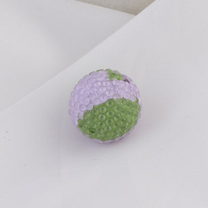 Rhinestone Round Clay Beads 16mm Golf Pattern Bubblegum 10pcs 14