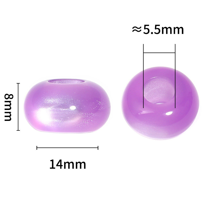 Resin Round Spacer Beads 14x8mm Transparent Solid Color 100pcs 3