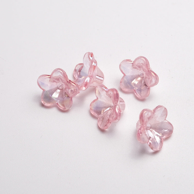 Transparent Plating Horn Petal Acrylic Beads 10mm Multicolor 500pcs 8