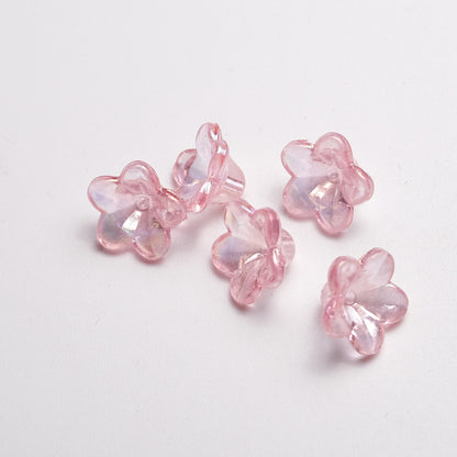 Transparent Plating Horn Petal Acrylic Beads 10mm Multicolor 500pcs 8