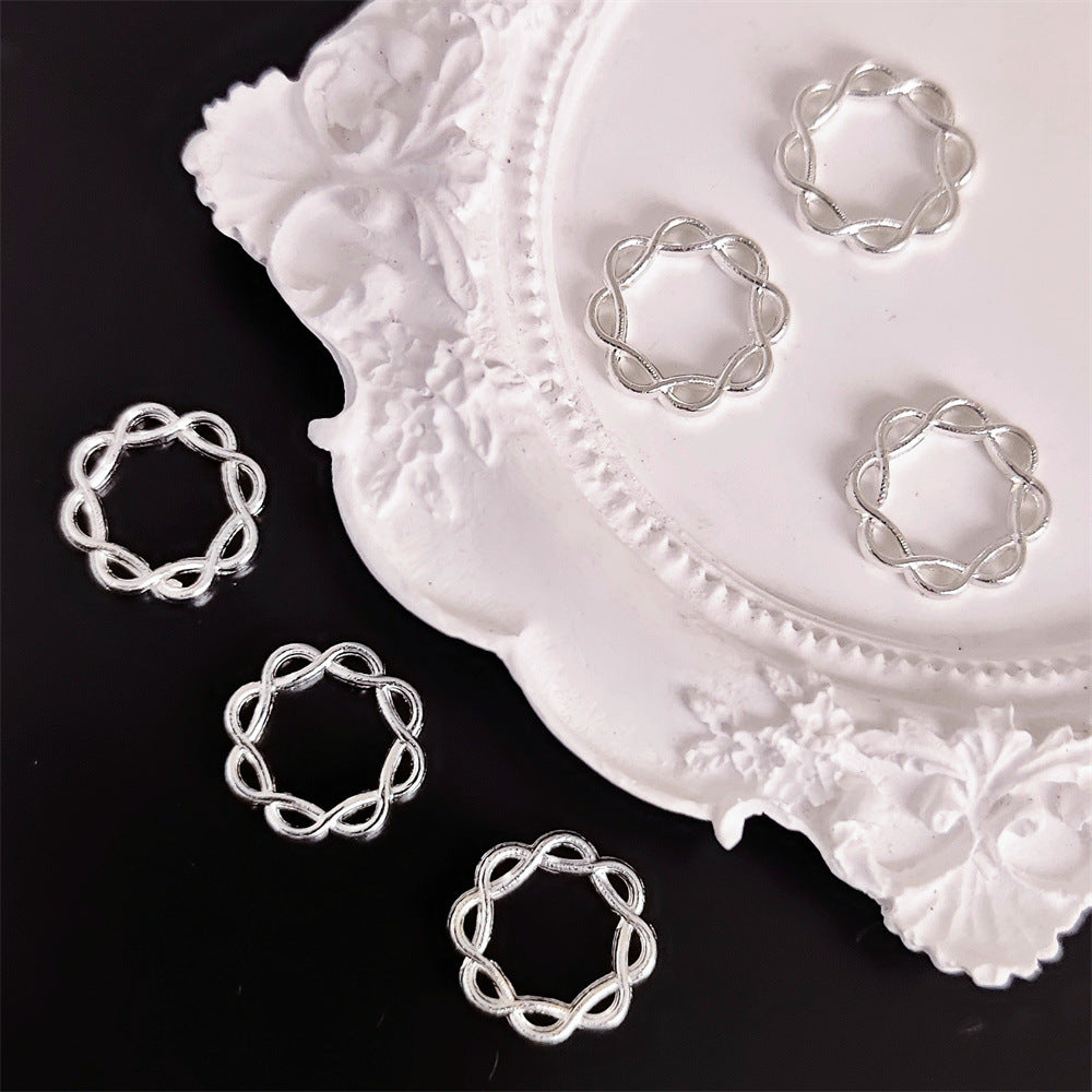 Filigree Flower Circle Metal Beads Frame 15mm Decorative 60pcs 2