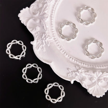 Filigree Flower Circle Metal Beads Frame 15mm Decorative 60pcs 2