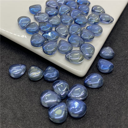 Czech Glass Beads Teardrop 12mm Transparent Iridescent 100pcs 34