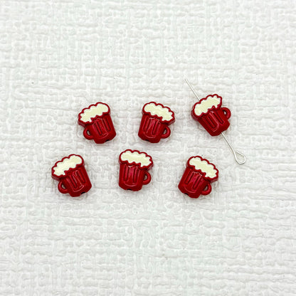 Beer Cup Metal Beads 11mm Hand Painted Enamel Alloy 10pcs 17