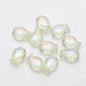 Electroplated Small Fish Glass Beads 10x14mm Translucent 30pcs 16