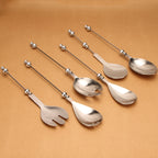 Beadable Salad Spoon Stainless Steel Zinc Alloy Bead Handle
