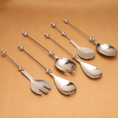 Beadable Salad Spoon Stainless Steel Zinc Alloy Bead Handle