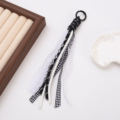 Braided Boho Lace Tassel Crochet Keychain Polyester 19cm 4pcs 18