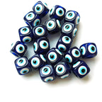 Evil Eye Resin Square Beads 12-18mm Deep Blue Glossy 20pcs 2