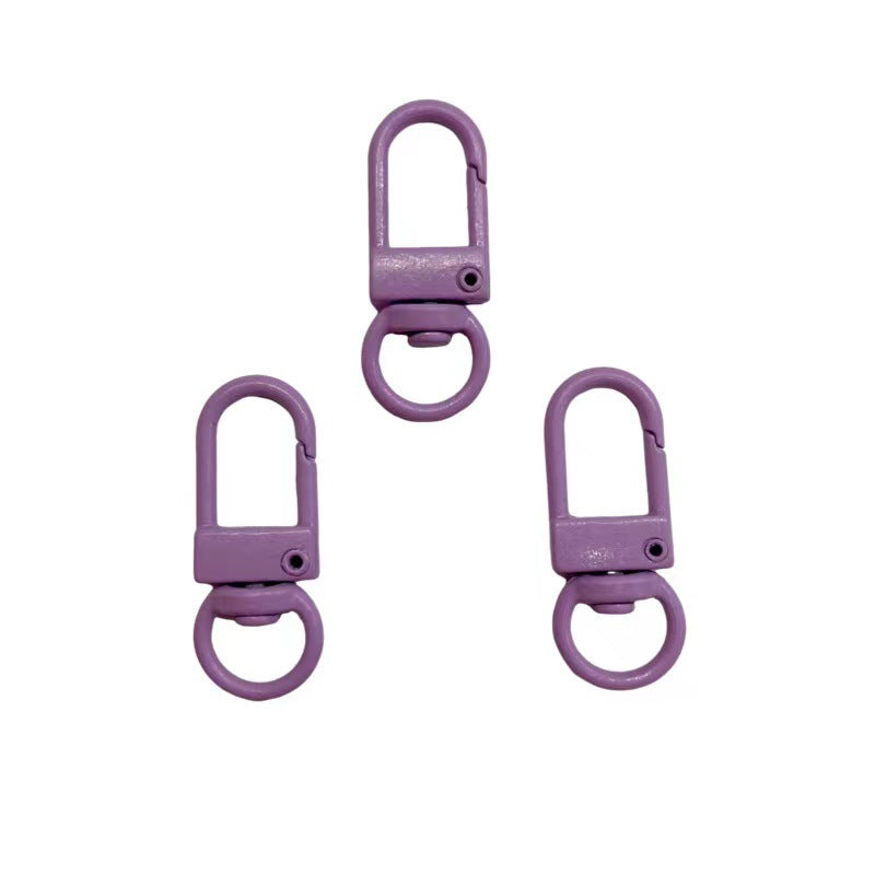 Colorful Zinc Alloy Keychain Hooks 33mm Baking Painted 50pcs 13