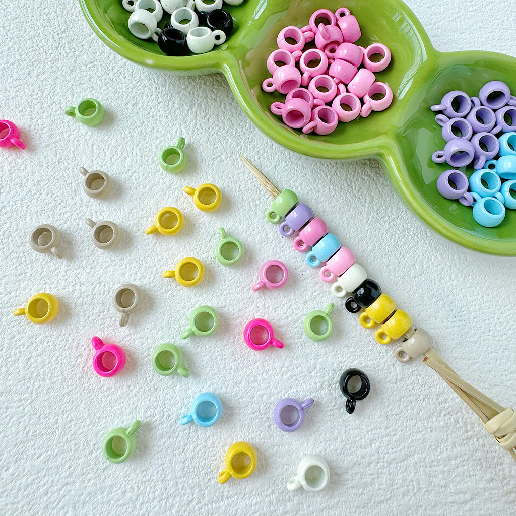 Cup Metal Beads 8mm Baking Painted Pastel Colors 30pcs 3
