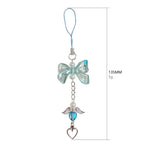 Acrylic Angel Wing Phone Charm Pastel Bow Pendant 4pcs 13cm 5