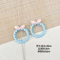 Bow and Star Metal Beads 34mm Painted Pastel Colors 5pcs 15