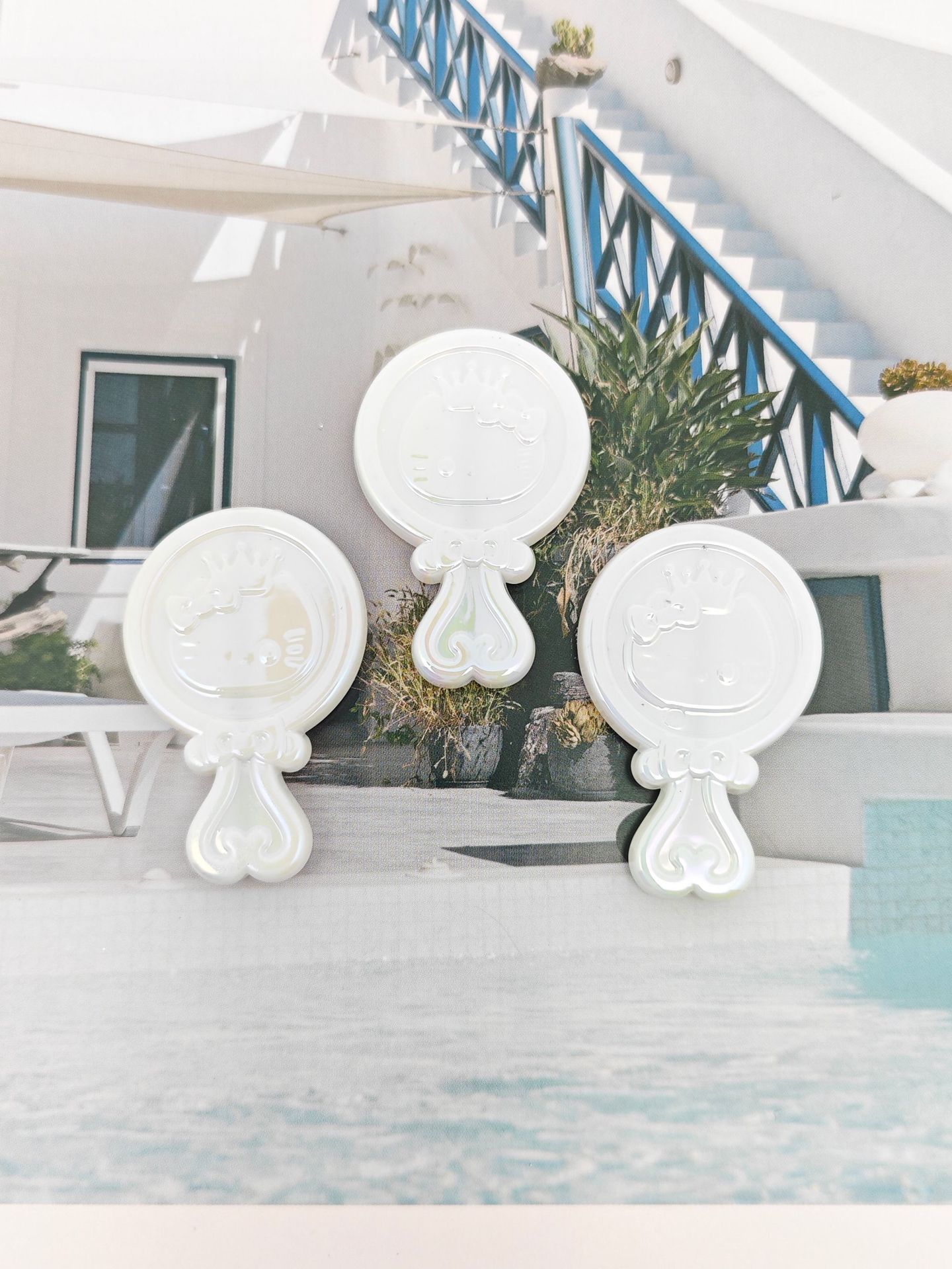 Plating KT Mirror Acrylic Beads 40mm Rounded Embossed Faces 50pcs 12