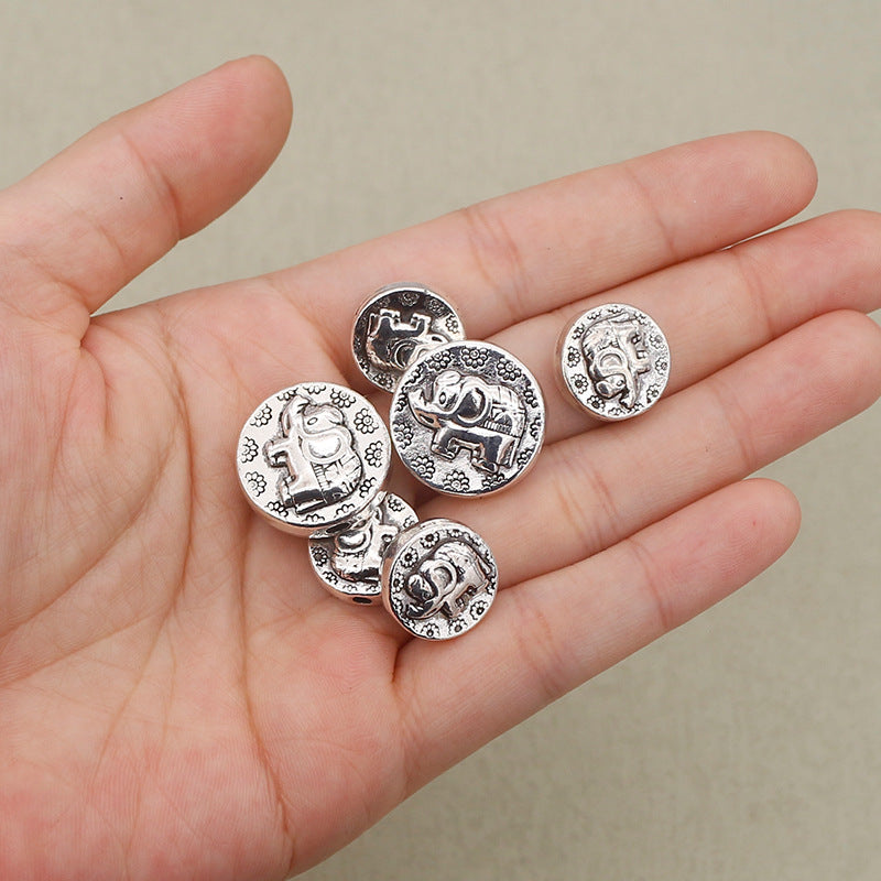 Flat Metal Beads 15mm 20mm Thai Elephant Ganesha Antique Silver Tone 20pcs 4