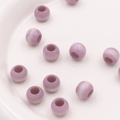 Large Hole Gradient Striped Round Acrylic Beads 10mm 20pcs 15