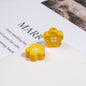 Painted Flower Button Acrylic Beads 12mm Glossy Pastel 50pcs 16