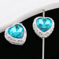 Double-Sided Heart Rhinestone Beads 22mm Alloy Encrusted 10pcs 8