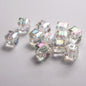 Transparent Faceted Square Acrylic Beads 8mm Plating Pastel Glow 500pcs 10