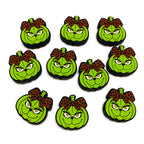 Silicone Focal Beads Halloween Green Pumpkin with Bow 20pcs 2