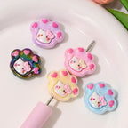 Plating Kitten Paw Acrylic Beads 22mm UV Colorful Resin 10pcs
