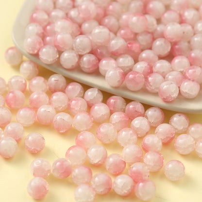 Gradient Crackle Round Glass Beads 10mm Pastel Mixed Colors 100pcs 4