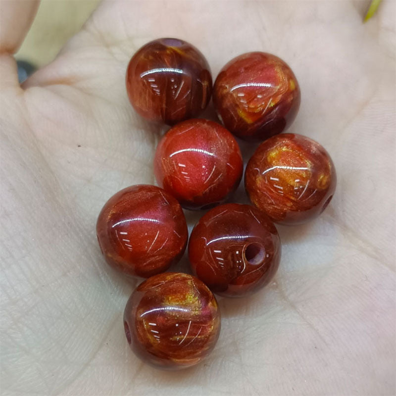 Gradient Resin Beads 16mm Round Dark Ocean Colors Glossy 20pcs 18
