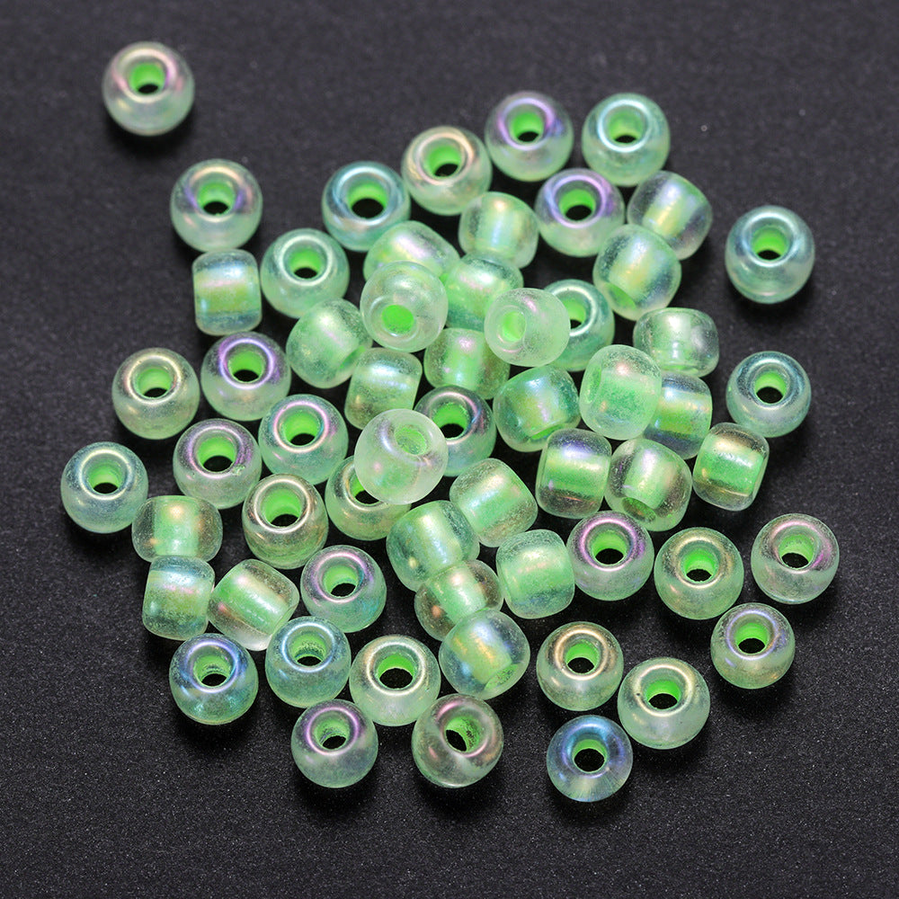 Glow In The Dark Seed Glass Beads 3mm Multicolor Stripes 1800pcs 9