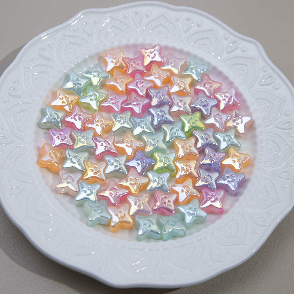 Plating Smiley Clover Resin Beads 14x15mm Pastel Mixed Colors 20pcs 4