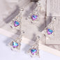 Pave Eiffel Tower Rhinestone Beads 22mm Alloy Heart Gem 2pcs 9