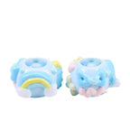 Hand Painted Acrylic Beads 16mm Blue Tone 10pcs 2