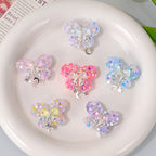 Star Glitter Butterfly Resin Beads 27mm Translucent Sparkle 2pcs