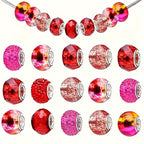 Resin Acrylic Spacer Beads 14mm Red Tone 30pcs 2