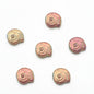 Electroplated Flat Spiral Shell Glass Beads 12mm Iridescent 30pcs 19