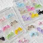 Dotted Bow Metal Beads 20mm Rhinestone Embedded Bow Metal Beads 26mm Painted 10pcs 2