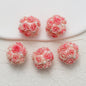 Embellished Flower Cluster Clay Beads 20mm Gradient Rose 10pcs 16